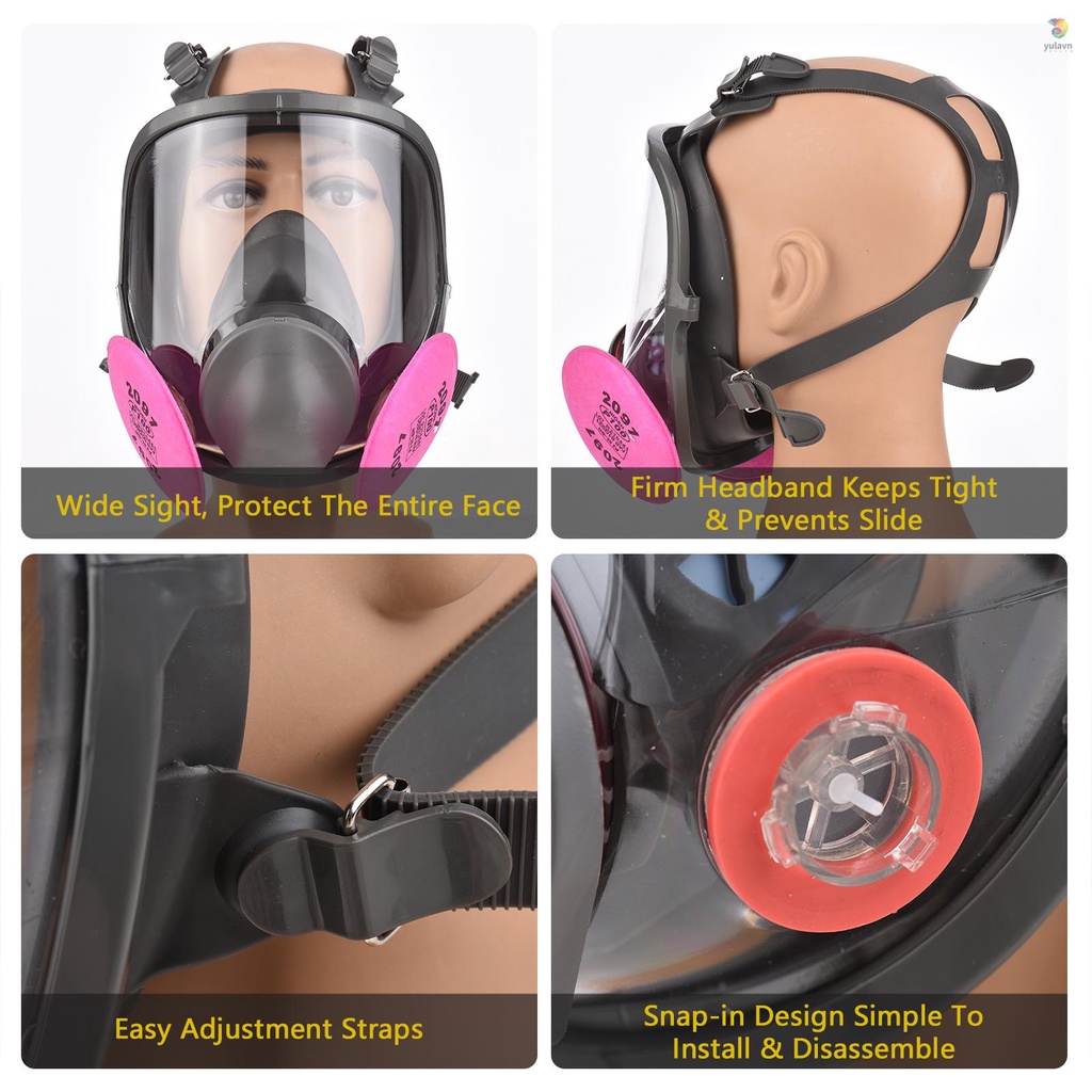 Mặt Nạ Phòng Độc Che Phủ Toàn Diện 18 Trong 1 Có Thể Tái Sử Dụng Cho Máy Đánh Bóng Và Bảo Vệ Mặt