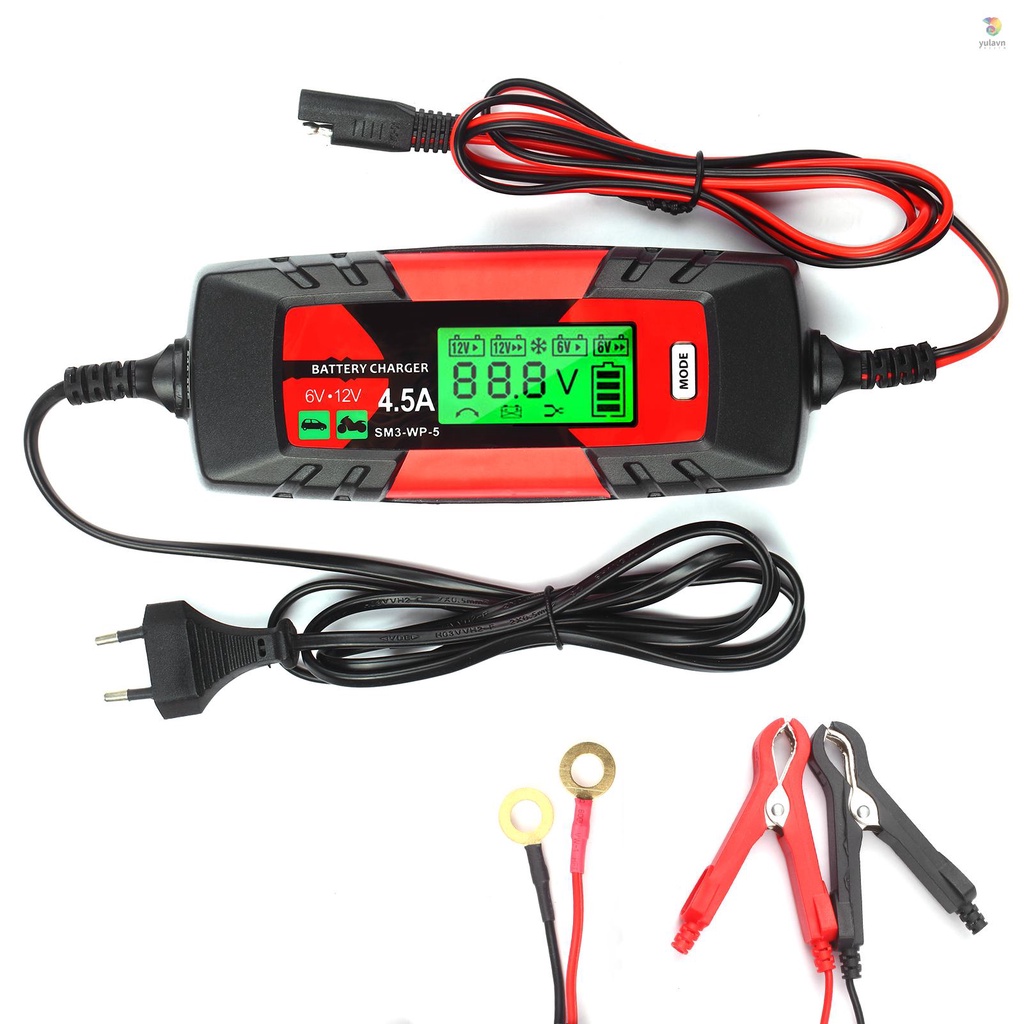 Thiết Bị Sạc Pin Tự Động Thông Minh 6V / 12V 4Amp Màn Hình LCD Cho Xe Hơi / Tàu Thuyền