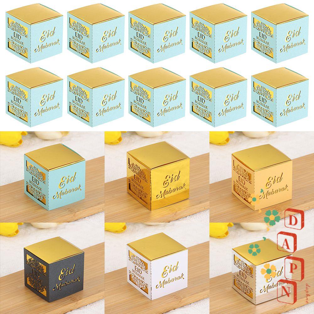 Set 5 / 10 Hộp Quà Giấy In Chữ Eid Mubarak Phong Cách Hồi Giáo Độc Đáo