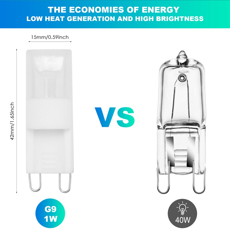 Bóng Đèn LED G9 Ánh Sáng Trắng Ấm Công Suất Cao 1W AC 220-240V