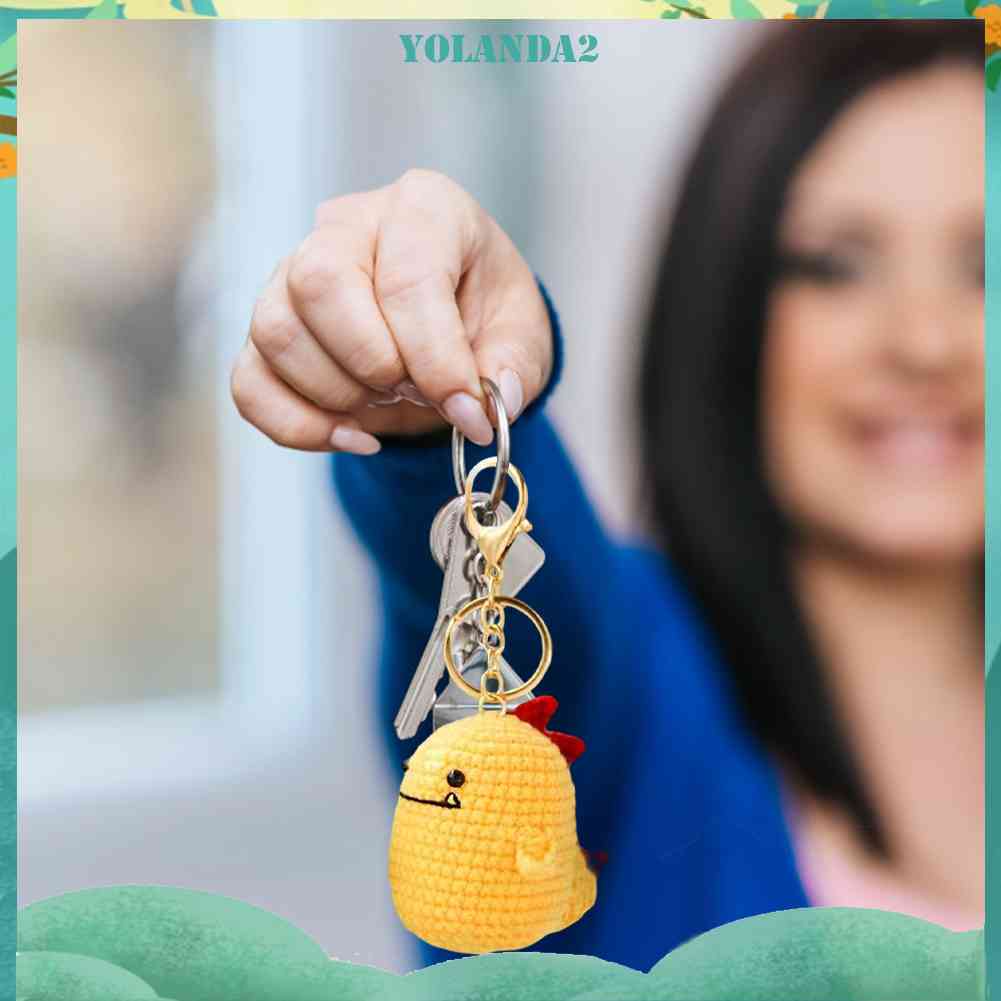 Móc Khóa Hình Khủng Long Đan Len Dễ Thương Cho Người Mới Bắt Đầu