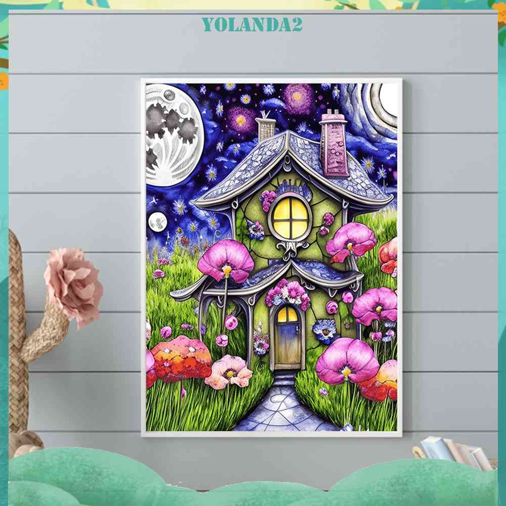 Tranh Đính Đá Kim Cương Toàn Bộ 5D DIY Hình Vẽ Ngôi Nhà