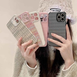 Ốp Điện Thoại TPU Mềm Họa Tiết Đan Cho iPhone 7 8 Plus SE 2020 X XS Max XR 11 12 13 14 Pro Max