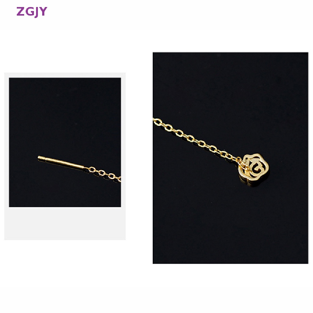 Khuyên Tai Ngắn Gắn Hoa Tua Rua Đơn Giản Thời Trang Cho Nữ Mới