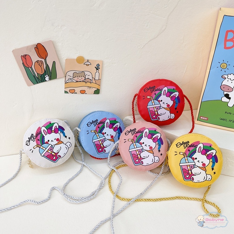 Túi Đeo Vai Bằng Da PU Hình Thỏ Hoạt Hình Trọng Lượng Nhẹ Phong Cách Hàn Quốc Cho Bé Gái