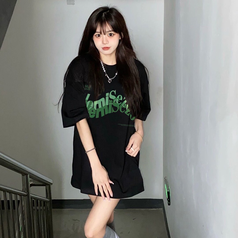 IELGY   Áo Thun Tay Ngắn Dáng Suông Ngọt Ngào Dễ Phối Đồ Thời Trang Cho Nữ