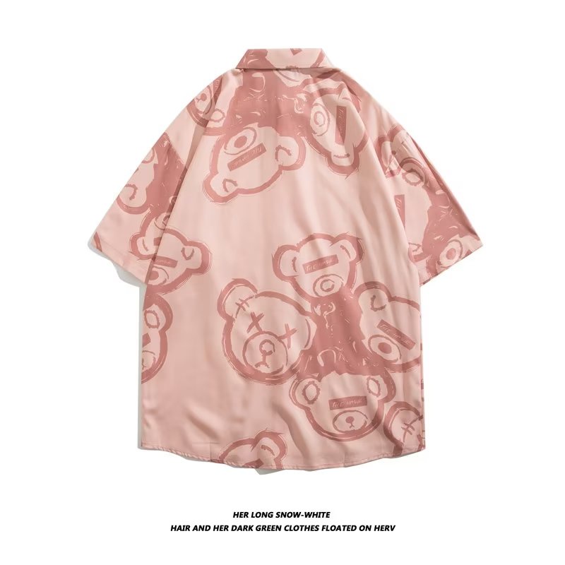 Áo Sơ Mi Tay Lỡ In Họa Tiết Thời Trang Phong Cách Harajuku Cho Nam