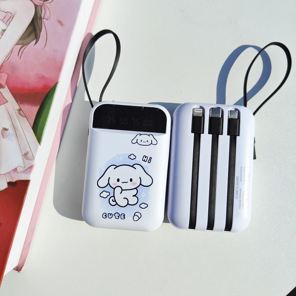 SANRIO Cục Sạc Dự Phòng Mini 20000mAh Họa Tiết Hoạt Hình Dễ Thương