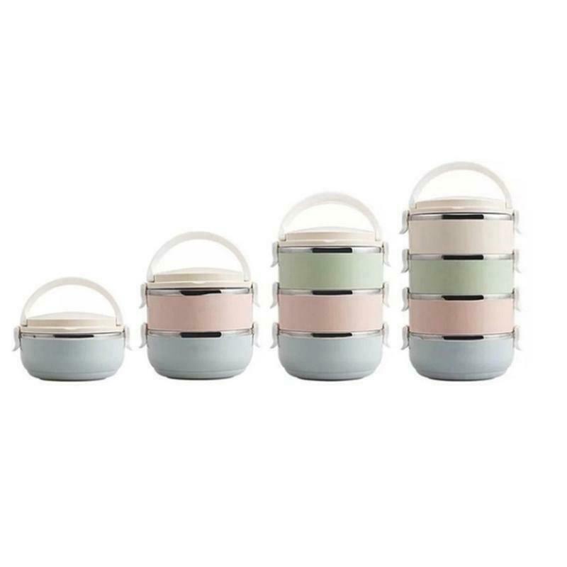 1 Hộp Cơm Trưa Cách Nhiệt Bằng Thép Không Gỉ 1 / 2 / 3 / 4 Lớp