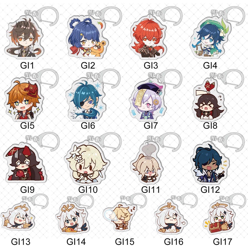 Móc Khóa Hình Nhân Vật Game Genshin Va Chạm Cổ Điển