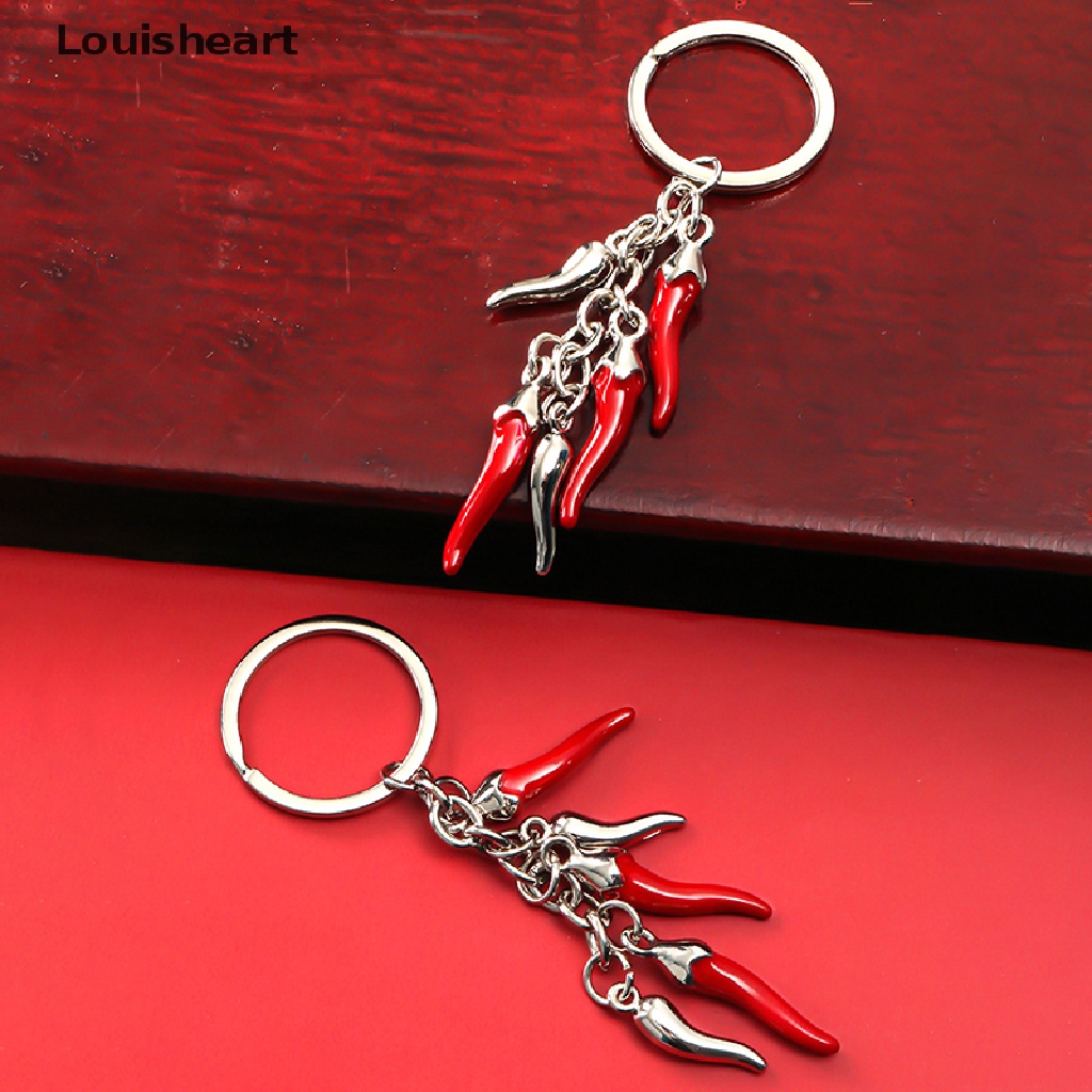 Louisheart Móc Khóa Hình Quả Ớt Đỏ Mini Bằng Hợp Kim Sáng Tạo