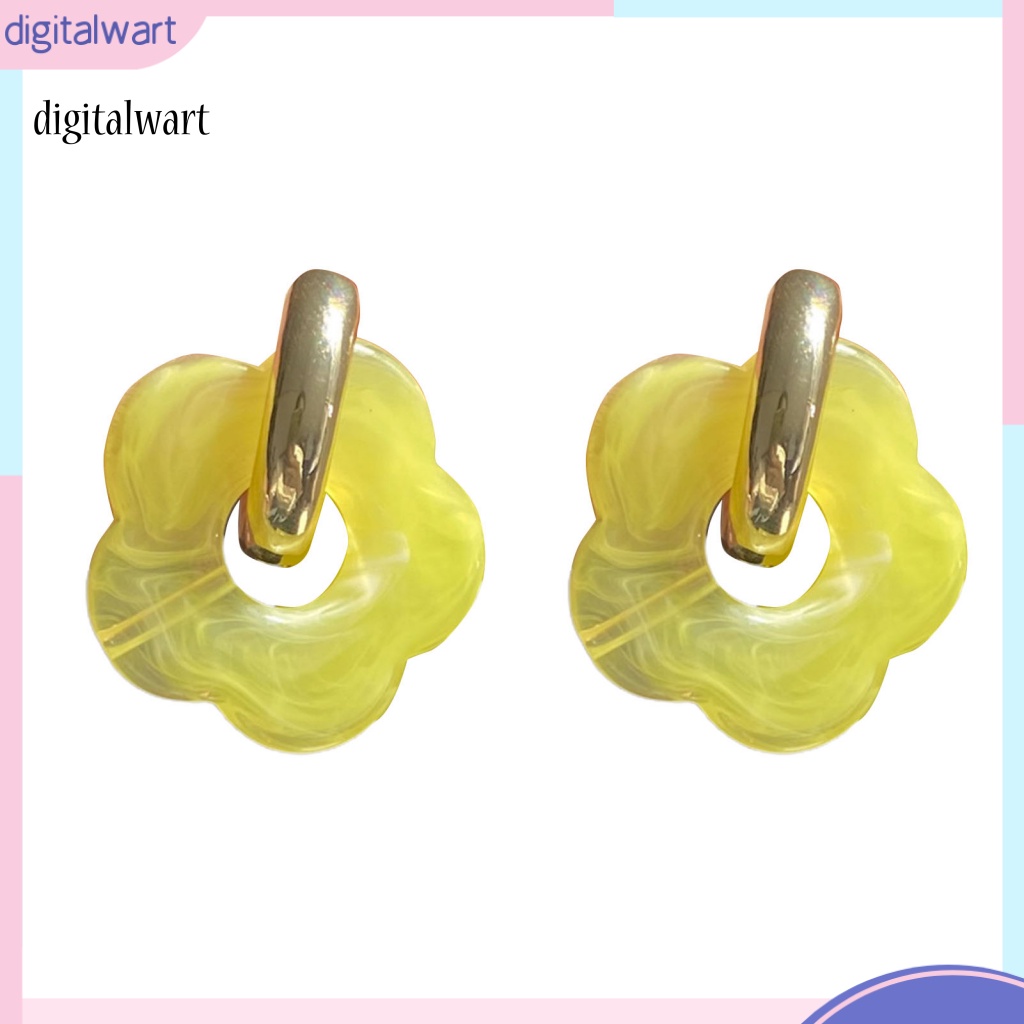 Kỹ Thuật Số| 1 Đôi Bông Tai Hình Hoa Bằng Nhựa Resin Tinh Tế Dành Cho Nữ