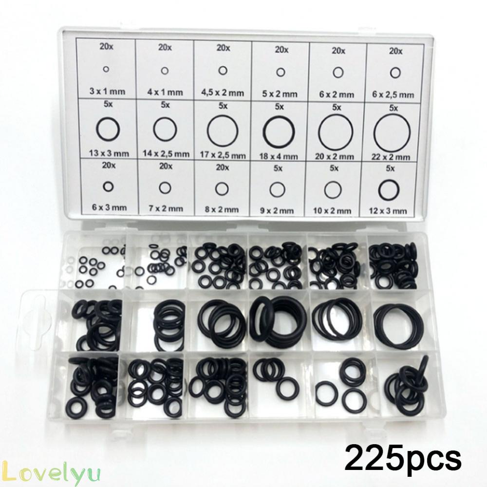 ⭐2023 ⭐225x 18 Size Rubber O Ring O-Ring Washer Seal Assorted Black Car Air Gas Kit HOT