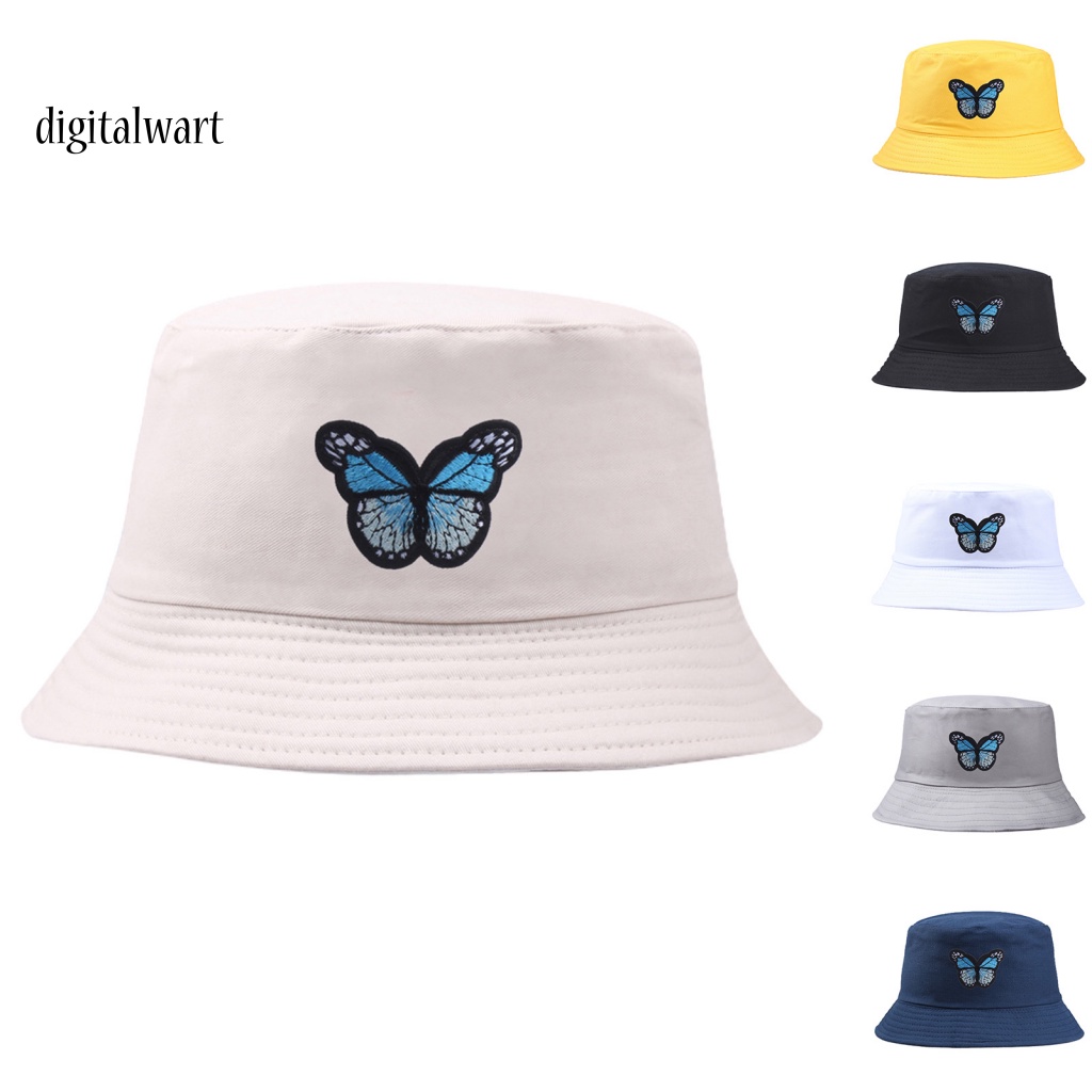 Kỹ Thuật Số| Nón Tai Bèo Chống Nắng Thêu Họa Tiết Bươm Bướm Tinh Tế Thời Trang Cho Cặp Đô