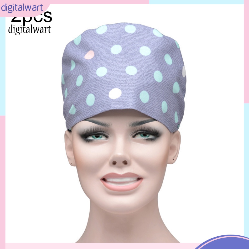 Kỹ Thuật Số| Bộ 2 Mũ Trùm Đầu Hấp Thụ Mồ Hôi In Họa Tiết Hoa / Chấm Bi Tùy Chỉnh Tiện Dụng