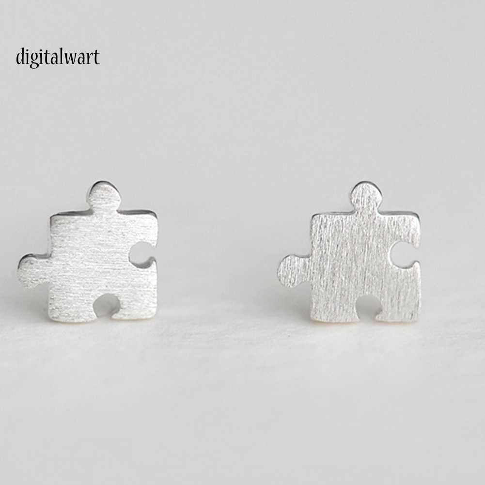 Kỹ Thuật Số| Bông Tai Mạ Bạc Kiểu Mảnh Ghép Hình Thời Trang Cho Nữ