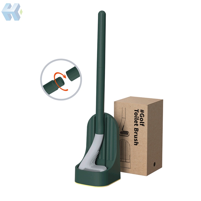 Bộ Cọ Chà Bồn Cầu Tay Cầm Dài Bằng Silicon Mềm Kèm Giá Đỡ Tiện Lợi