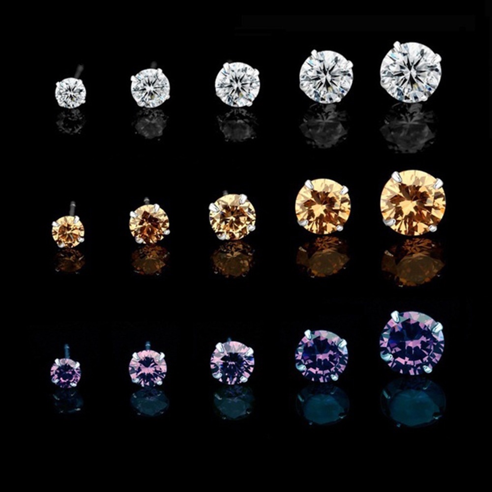 Kỹ Thuật Số| Bông Tai HợP Kim DạNg TròN ĐíNh Đá ThờI Trang