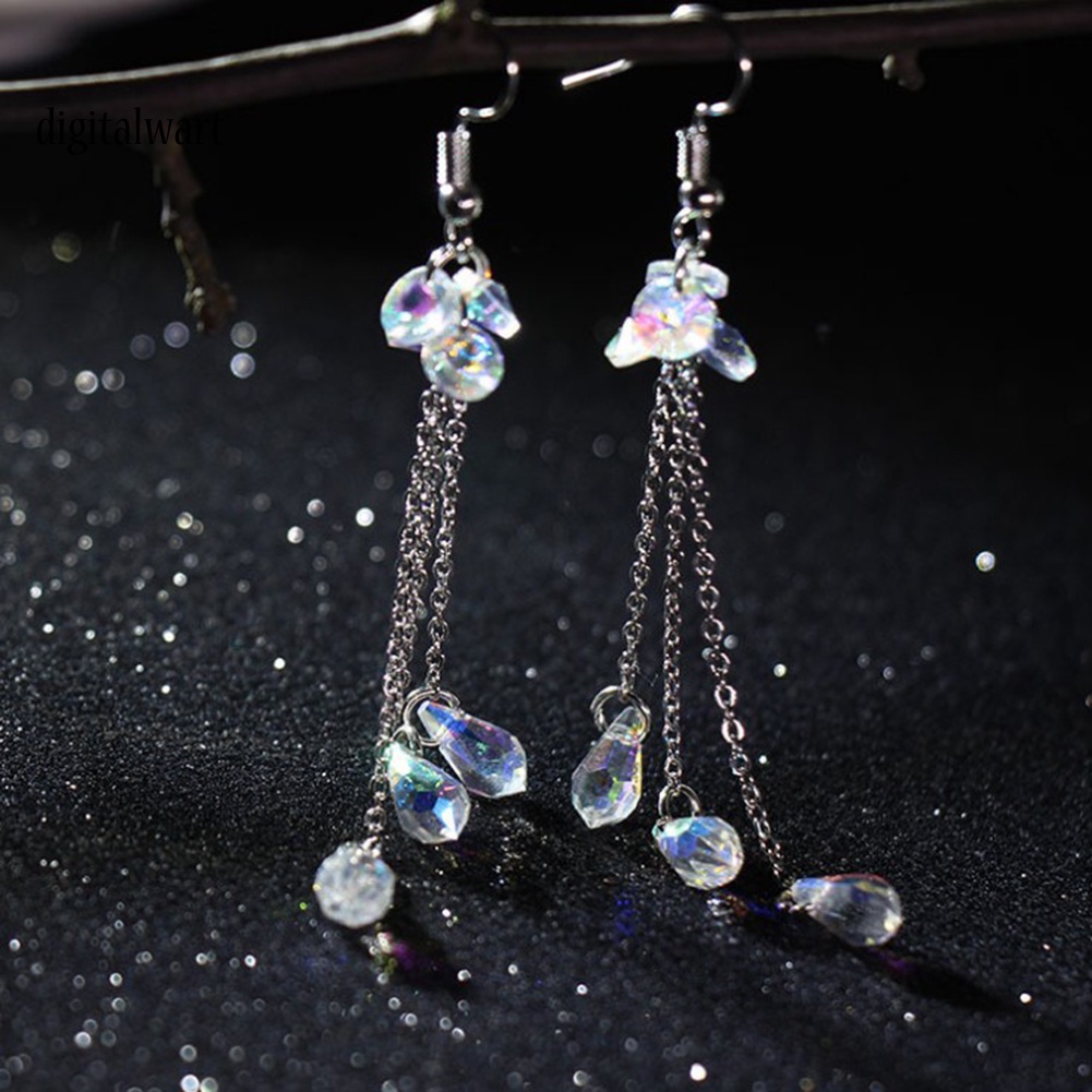 Kỹ Thuật Số| Bông Tai DạNg DàI Tua Rua ĐíNh Đá NhiềU MàU ThờI Trang