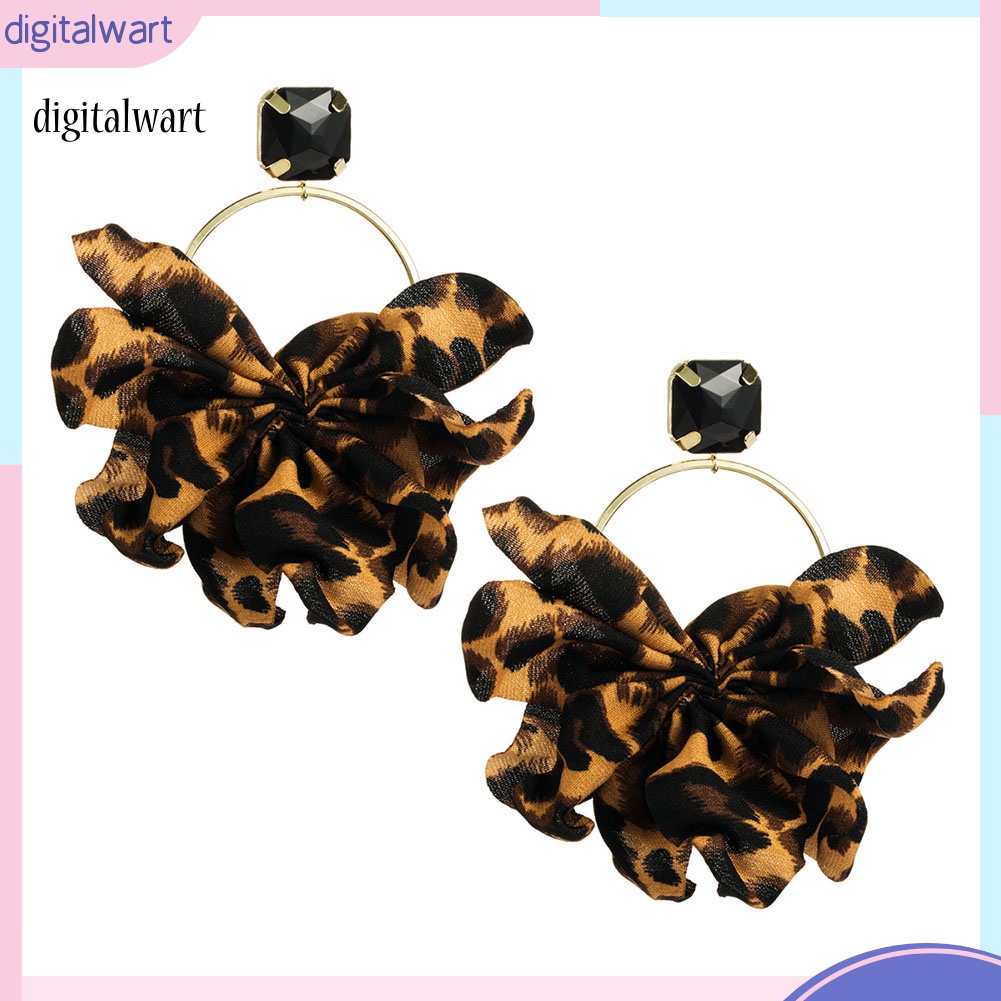 Kỹ Thuật Số| Bông Tai HợP Kim HọA TiếT Da BáO ĐíNh Đá ThờI Trang