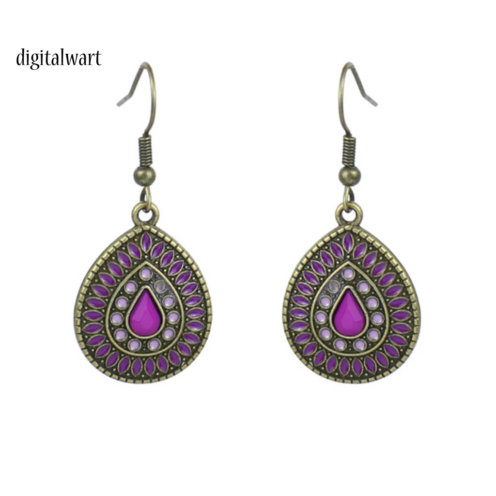 Kỹ Thuật Số| 1 Đôi Bông Tai Hình Giọt Nước Lấp Lánh Phong Cách Bohemia