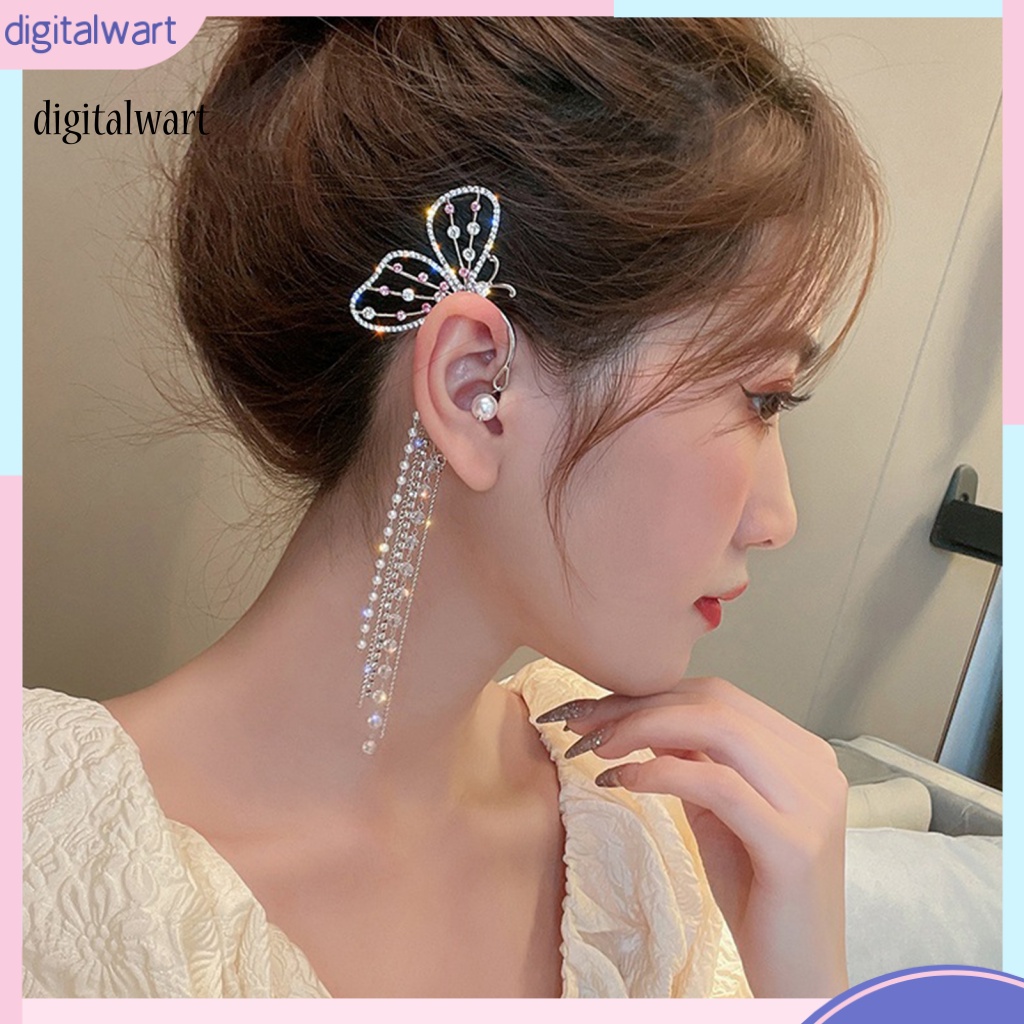Kỹ Thuật Số| 1 Đôi Bông Tai Hình Bướm Có Đính Đá Lấp Lánh Dành Cho Nữ