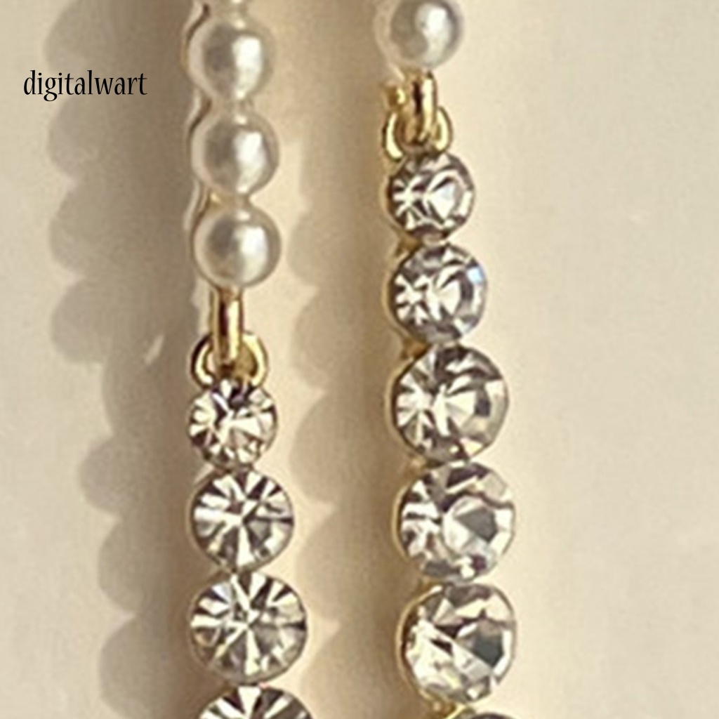 Kỹ Thuật Số| 1 Đôi Bông Tai Dài Đính Ngọc Trai Giả Phong Cách Pháp Dành Cho Nữ