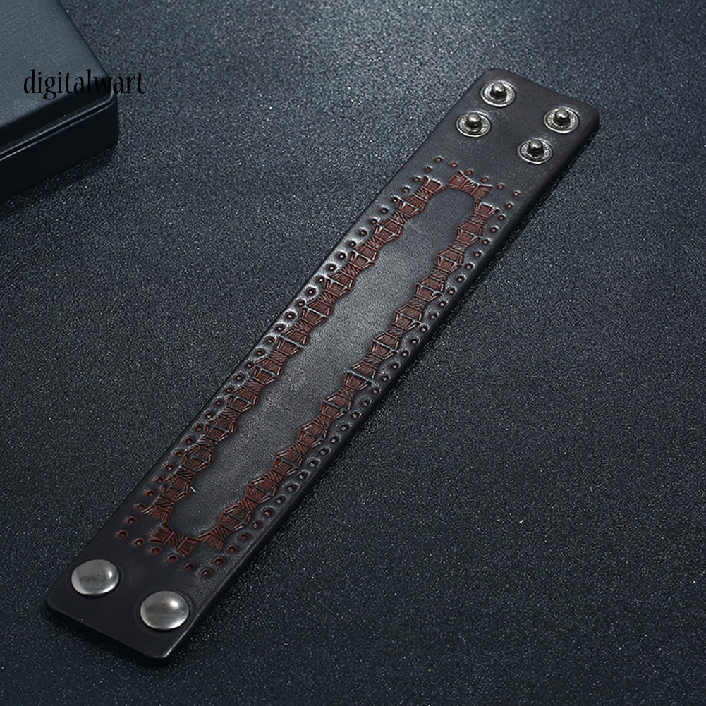 Kỹ Thuật Số| Vòng Tay Giả Da ĐíNh NúT Vintage Cho Nam