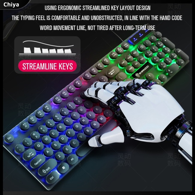 1 Bộ Bàn Phím Và Chuột Chơi Game 108 Phím Có Dây Và Đèn Nền Nhiều Màu