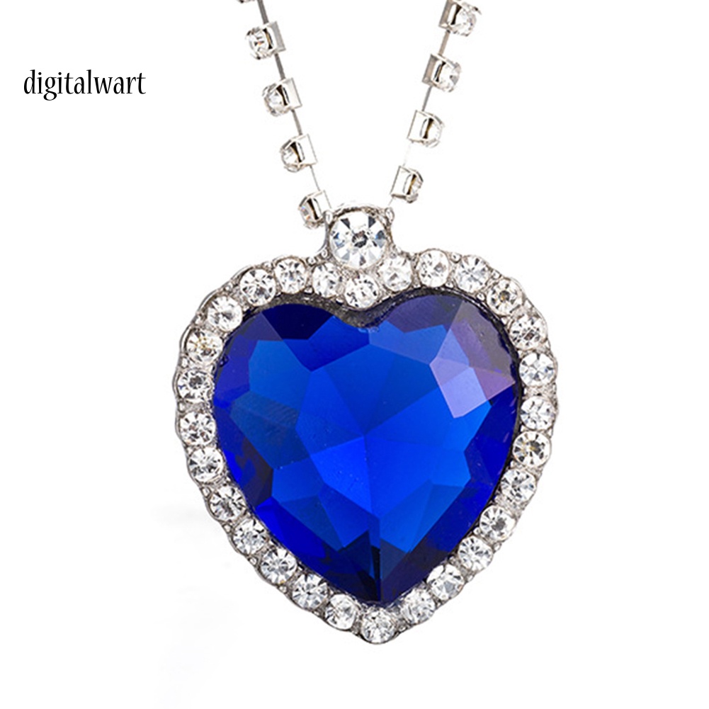 Kỹ Thuật Số| Vòng cổ HợP Kim ĐíNh Đá HìNh Tim ThờI Trang