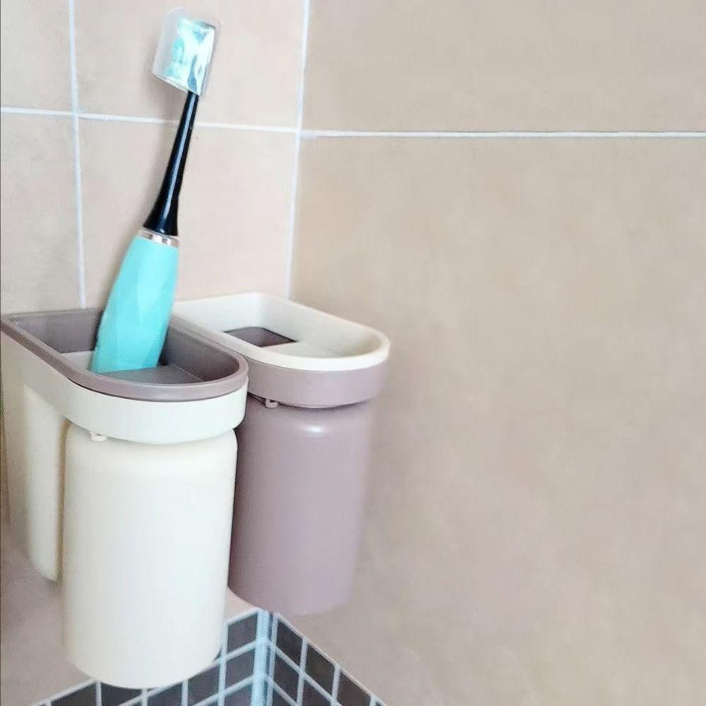 Cốc Đánh Răng Bằng Nhựa Gắn Tường Chống Bụi Tiện Dụng Cho Phòng Tắm