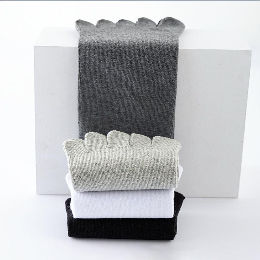 Vớ Cotton Năm Ngón Thoáng Khí Thấm Hút Mồ Hôi Màu Đen / Xám / Trắng Thời Trang Mùa Hè