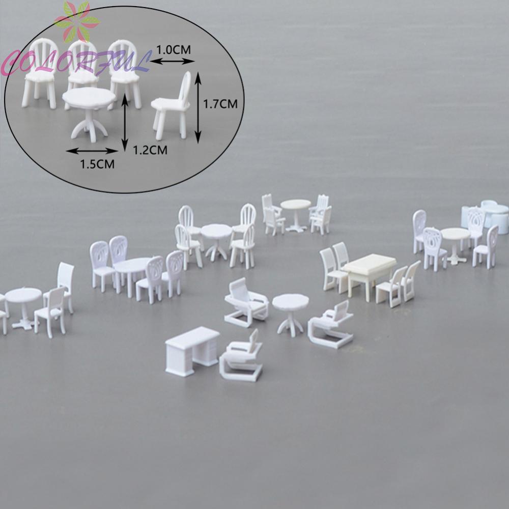 Bộ 10 Mô Hình Bàn Ghế Mini Tỉ Lệ 1: 75 Chất Lượng Cao