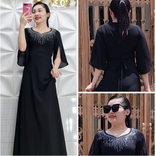 ĐẦM MAXI ĐÍNH ĐÁ TAY TIỂU THƯ