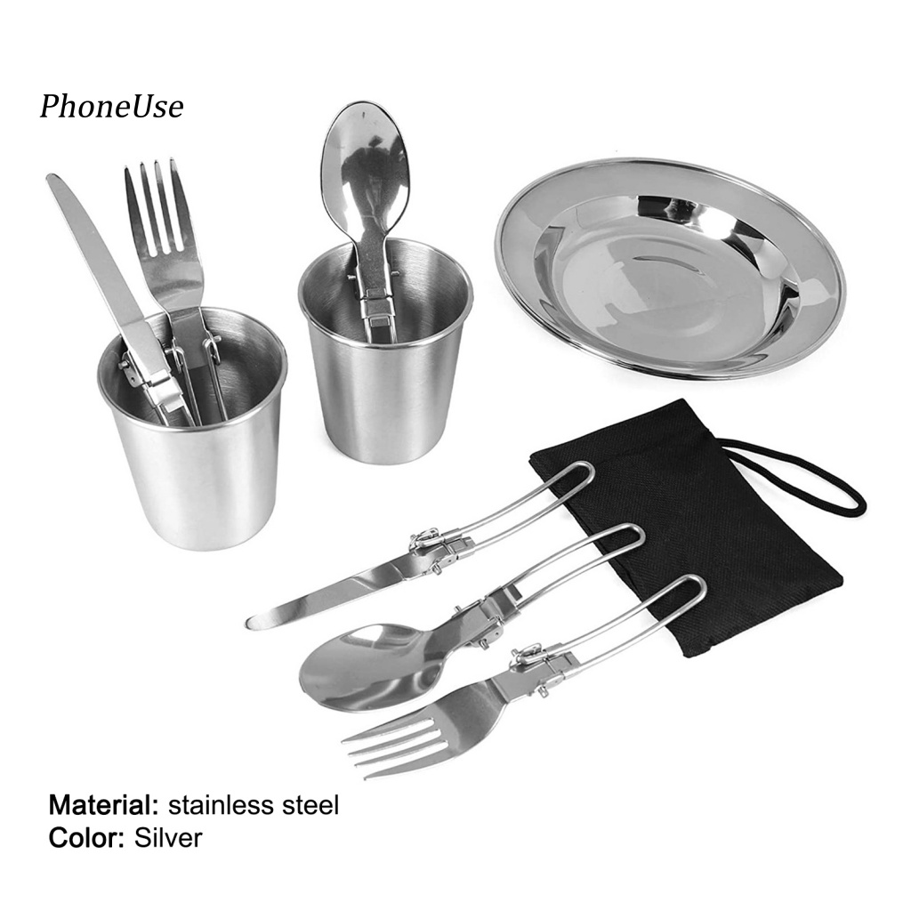 Bộ 10 Dụng Cụ Nấu Ăn 10 Món Bằng Thép Không Gỉ PU Màu Bạc An Toàn Cho Hoạt Động Cắm Trại