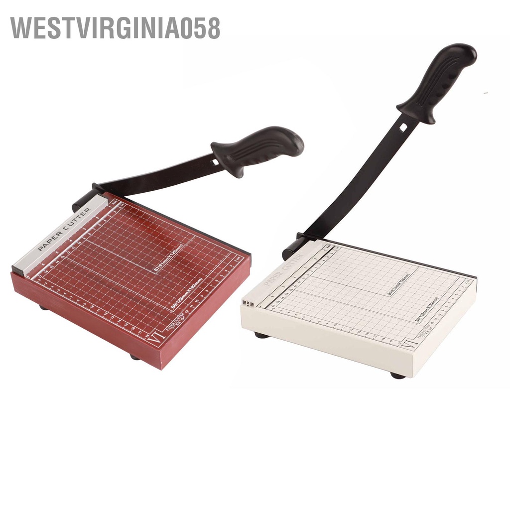 Westvirginia058 Máy cắt giấy thủ công Tông đơ A5 sạch chính xác với thước định vị tay cầm vòng cung cho văn phòng trường học