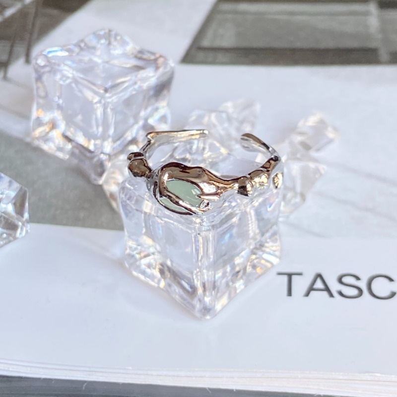 Nhẫn Ngọc Bích Phong Cách Hàn Quốc Cổ Điển Sang Trọng Cho Nữ