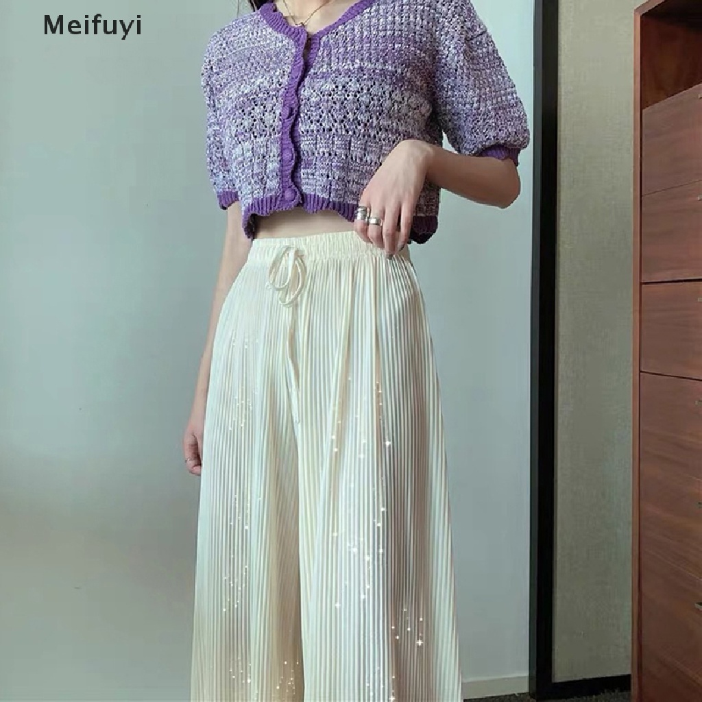 Quần Dài Ống Rộng Thoáng Khí Mềm Mại Đính Đá Lấp Lánh Họa Tiết Bầu Trời Sao 2023