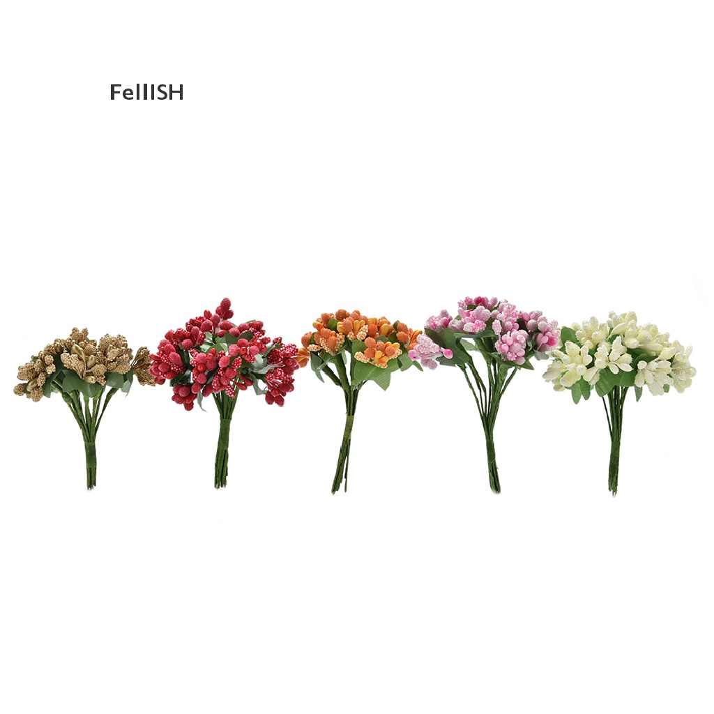 Bộ 12 Bông Hoa Giả Mini Bằng Lụa 439br Dùng Trang Trí Tiệc Cưới DIY