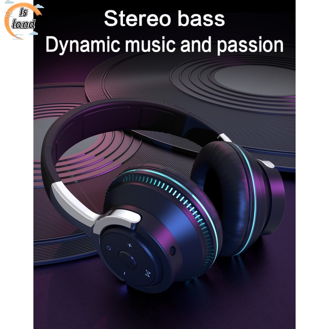 [IS] Tai Nghe Bluetooth Không Dây RGB Bass Stereo Thiết Kế Gấp Lại Được