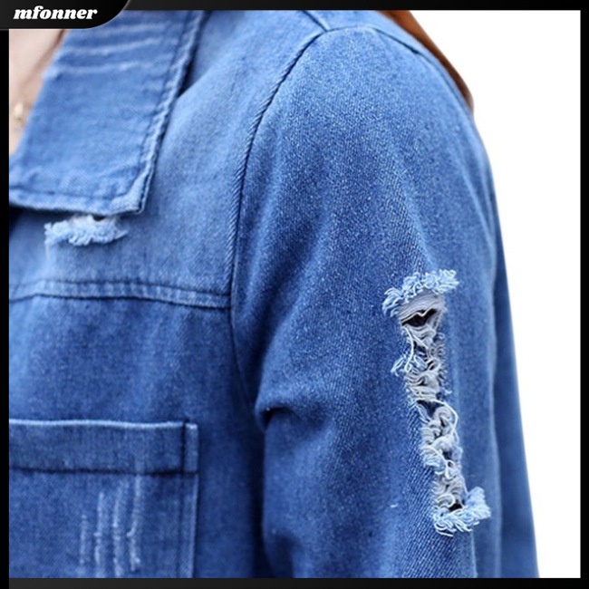 Áo Khoác Jean Denim Dài Tay Dáng Rộng Thời Trang Mùa Thu Hàn Quốc 2017 Cho Nữ