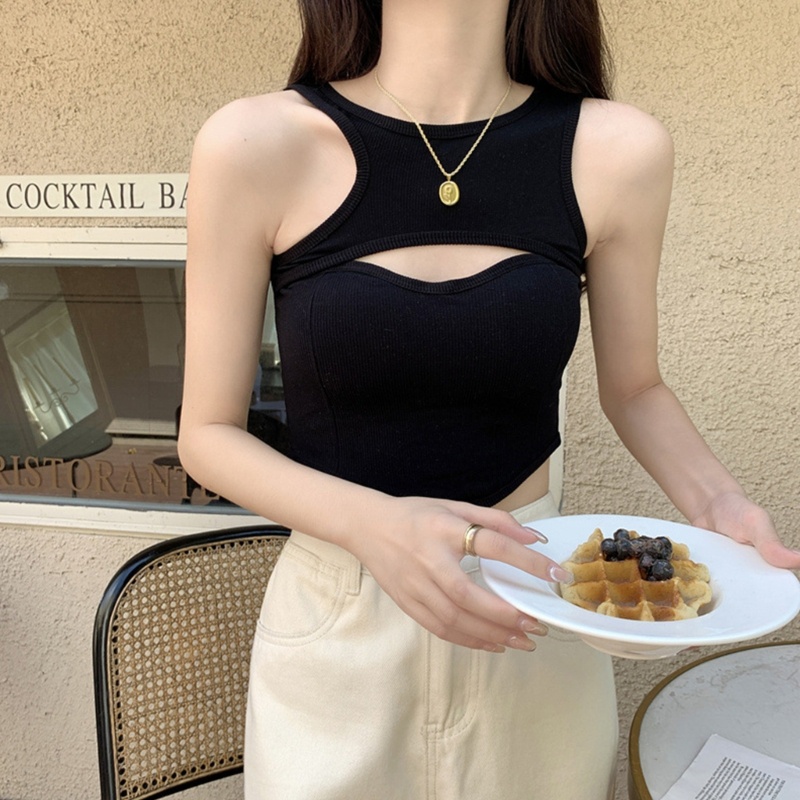 Áo Croptop Sát Nách Màu Trơn Thời Trang Mùa Hè Cho Nữ