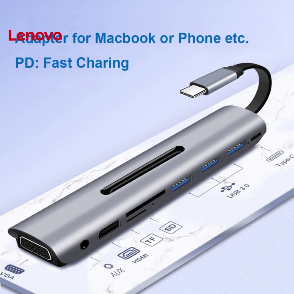 Bộ chuyển đổi âm thanh LENOVO PD TF 9 trong 1 USB-C Type-C sang HDMI