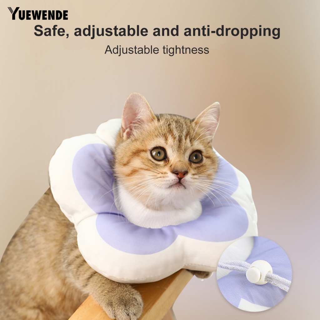 Vòng Cổ Chữ E Bảo Vệ Da Chống Mòn Thân Thiện Với Làn Da Dành Cho Thú Cưng Hình Bông Hoa Dễ Thương