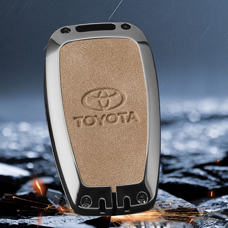 Vỏ Da + Kim Loại Bảo Vệ Chìa Khóa Xe Hơi Toyota All-New Camry / Corolla Altis / Cross 4 Nút