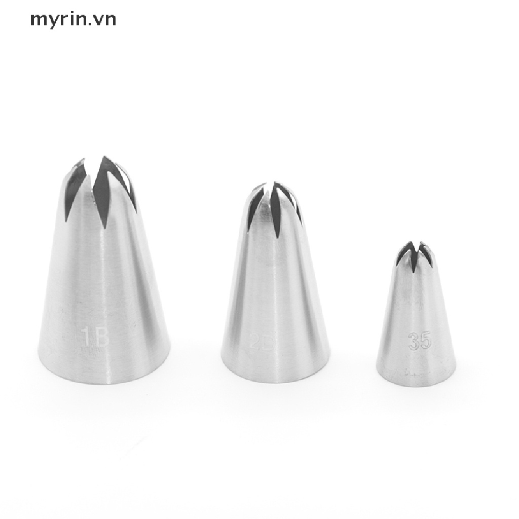 Set 3 Đuôi Bắt Bông Kem Trang Trí Bánh Bằng Thép Không Gỉ