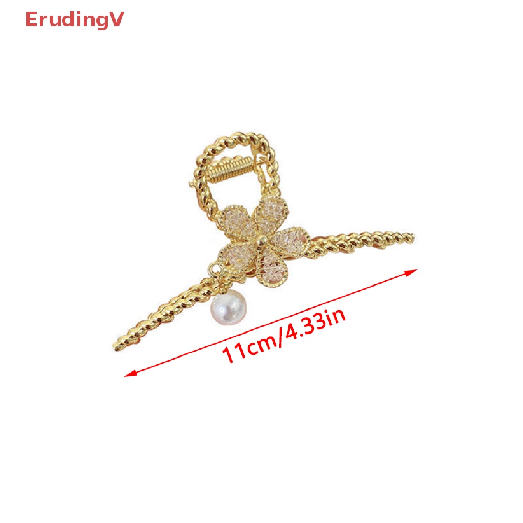 Kẹp Tóc Hình Cá Mập Đính Đá / Ngọc Trai Bằng Kim Loại Cho Nữ