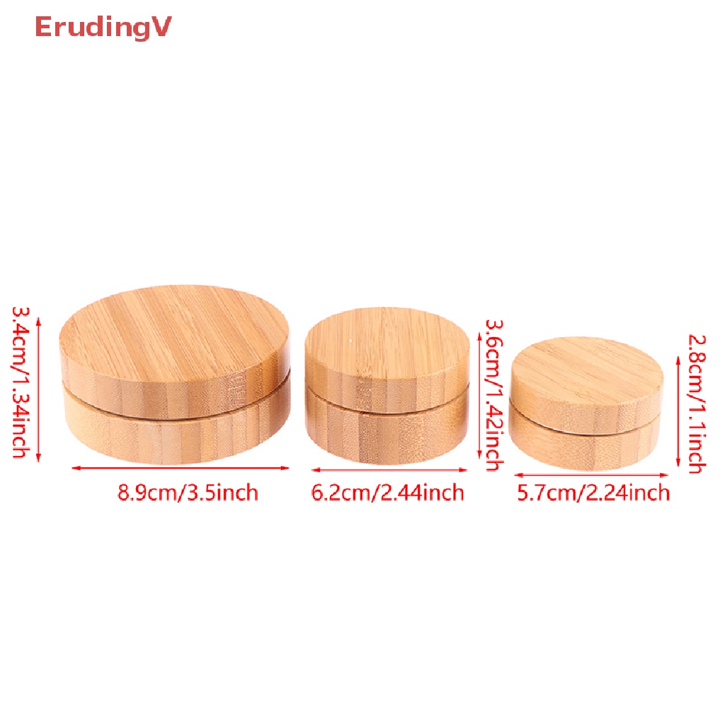 1 Hũ Rỗng Đựng Kem / Mỹ Phẩm Có Nắp Bằng Tre 30 / 50 / 100G