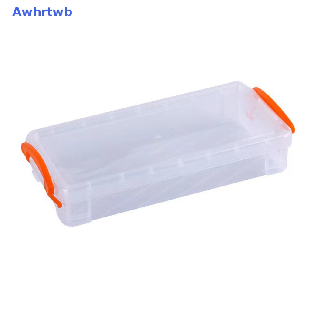 1 Hộp Đựng Bút Bằng Nhựa Trong Suốt Cỡ Lớn Hai Khóa Cài Mới