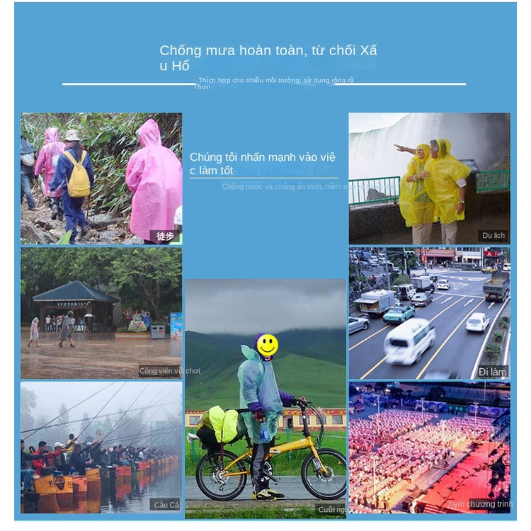 Áo Mưa Dáng Dài Bằng peva Dày Dặn Không Thể Tháo Rời Tiện Dụng Mang Theo Du Lịch / Leo Núi Cho Nam Và Nữ